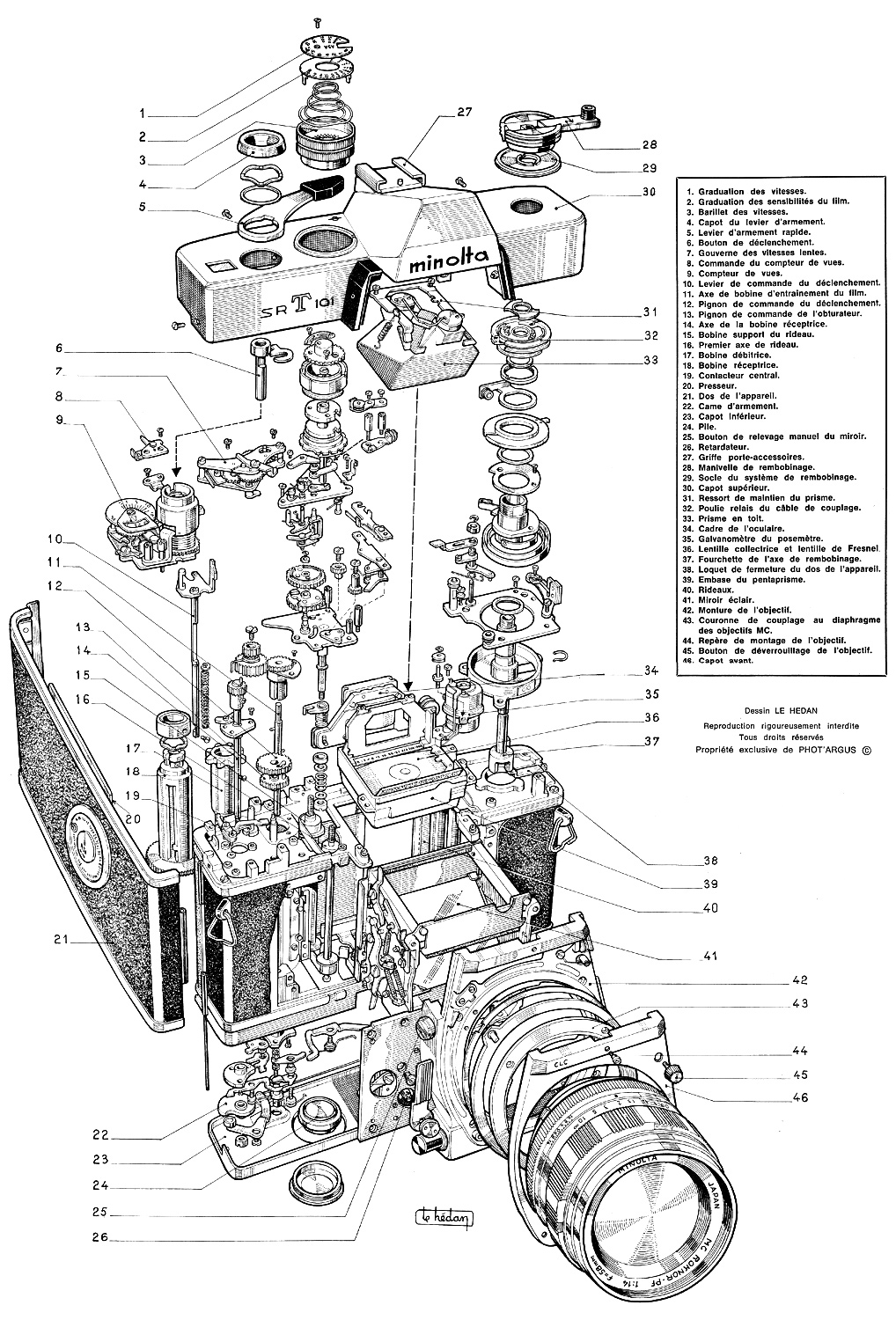 les 1057 pièces du minolta srt 101 - photo didier leplat