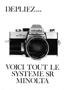 encart sur la gamme minolta et système SR en janvier 1971