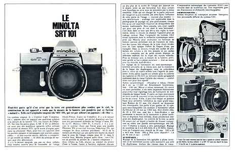 test minolta srt 101 dans photo avril 1968