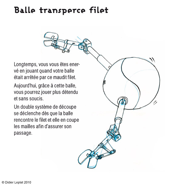 Balle de tennis transperce filet